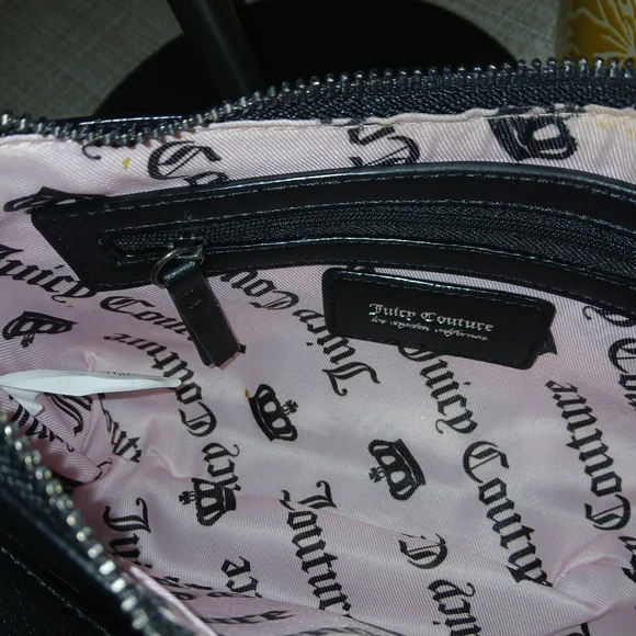Juicy Couture Black Patent Shoulder Bag with Crown Detail - Picture 7 of 8